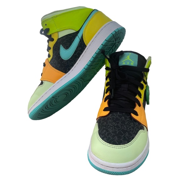 Nike Air Jordan 1 Mid Se (gs) Bq6931-037 - Picture 7 of 13